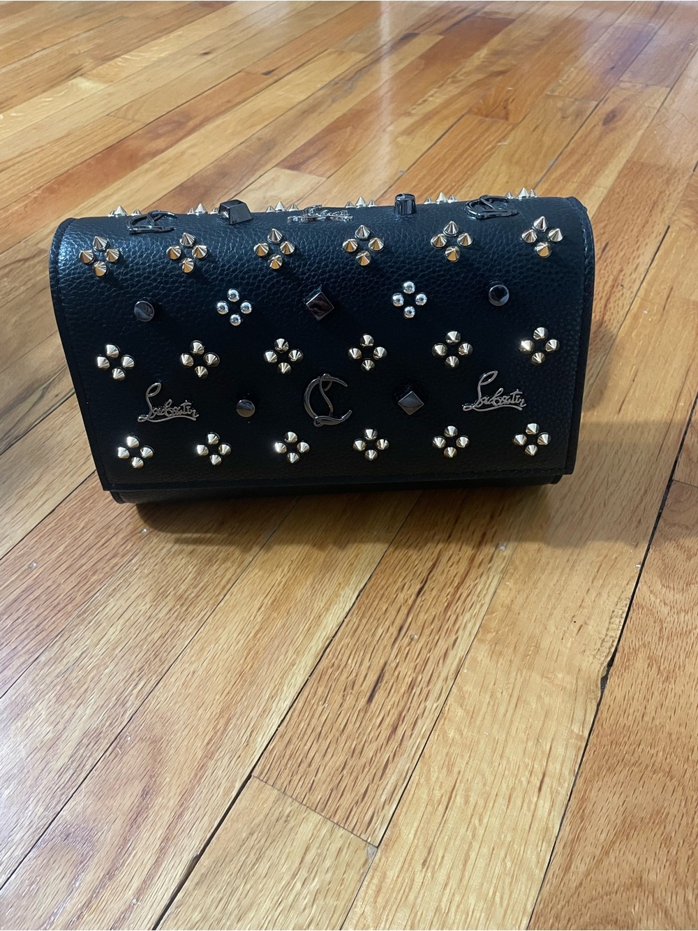 Christian Louboutin Black Leather Studded Mini Shoulder Bag